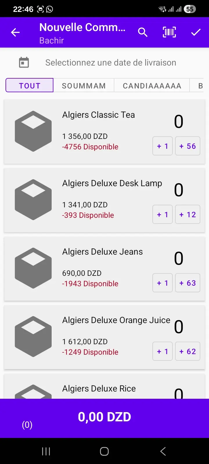 Nouvelle commande