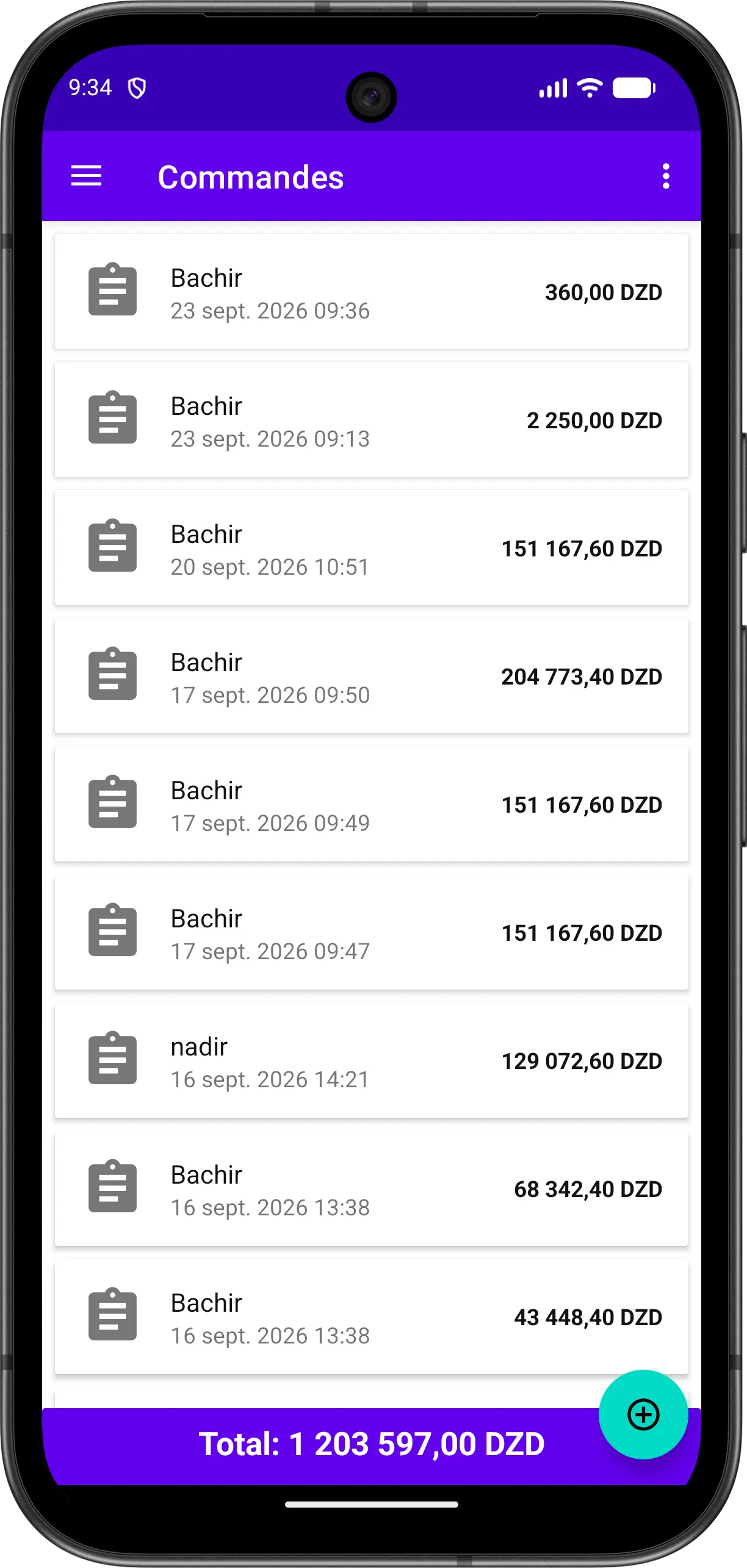 Orders List